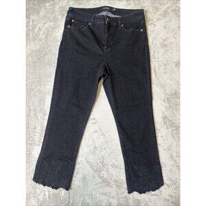 Women’s Lauren Ralph Lauren Denim Jeans Embroidery Flowers Black 10